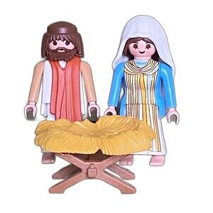 PLAYMOBIL Christmas Nativity Joseph Mary Manger Set 5719 Parts Vintage 2002